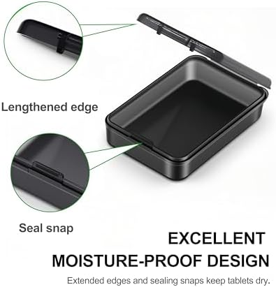 6 PCS Small Pill Box, Tiny Pill Case,Mini Clear Plastic Storage Containers Cute Travel Pill Organizer Case Portable for Pocket Purse Briefcase (Black)