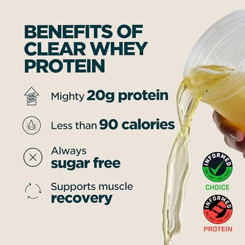 Myprotein Clear Whey Isolate Protein Powder, 20 Servings (1.1lbs) Blue Raspberry, 20g Protein per Serving, Naturally Flavored Drink Mix, Daily Protein Intake for Superior Performance
