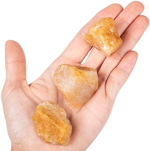 1 LB Bulk Rough Yellow Aventurine Crystal Stone for Tumbling Cabbing Decoration Polishing Wicca Reiki Healing Crystals Large 1" Natural Raw Stones 1 Pound (About 450 Gram)