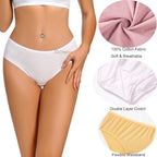 Women’s 100% Cotton Disposable Underwear Mid Waist Briefs Panties for Travel Hospital Stays Underpants (10 pack)