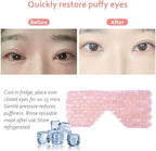 ideayard Rose Quartz Eye Mask, Natural Crystal Anti-Aging Hot or Cold Using, Eye Mask for Puffy Eyes, Dark Circles & Eye Fatigue Relief, Reusable Skin Care Sleep Mask