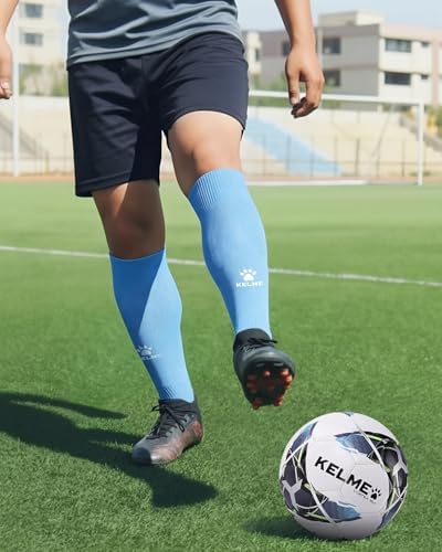 KELME Soccer Socks (1/3 pairs) Sport Cushioned Knee High Socks Athletic Softball Baseball Socks for Adult Youth