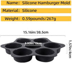 7-cavity Silicone Hamburger Bun Pan, Nonstick Loaf Pan & Heat Resistant Burger Bun Pans for Baking, Bread Pans for Homemade Bread, Bread pans for baking, Easy to Use Burger Pan