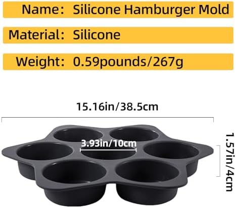 7-cavity Silicone Hamburger Bun Pan, Nonstick Loaf Pan & Heat Resistant Burger Bun Pans for Baking, Bread Pans for Homemade Bread, Bread pans for baking, Easy to Use Burger Pan