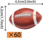 60 PCS Edible Football Cupcake Toppers Wafer Paper Rugby Ball Cupcake Picks Edible American Football Cupcake Decorations for Sports Theme Baby Shower Boys Birthday Party Cake Decorations Supplies