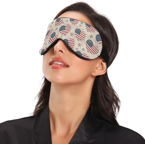 American Hearts Sleep Mask Light Blocking for Men Women, Cooling Eye Mask Blackout Contoured for Side Sleeper with Elastic Strap, Sleep Nap Travel Flight Essentials