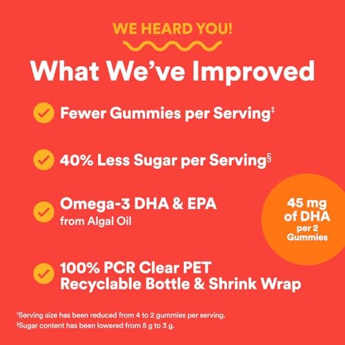 SmartyPants Kids Multivitamin Gummies, Omega 3 (DHA/EPA), Vitamins D3, C, B12, B6, Vitamin A, K & Zinc, Gluten Free, Three Fruit Flavors, 60 Count (30 Day Supply)