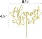 Almost Mrs Cake Topper, Bridal Shower Decorations, Engagement Cake Topper, Bachelorette Party Decoration Supplies gold glitter