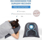 Face Down Pillow for Sleeping, Prone Pillow for Vitrectomy or Retinal Surgery, Adjustable Height Face Down Sleep, Retina Lying Eye Surgery Recovery (Square Gray)