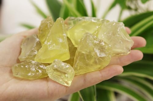 YATOJUZI Citrine Bulk Natural Healing Crystals Raw Rough Stones Sets for Cabbing Tumbling Cutting Lapidary Polishing Reiki Crystal Healing Wire Wrapping Decoration Gemstone 0.45lb