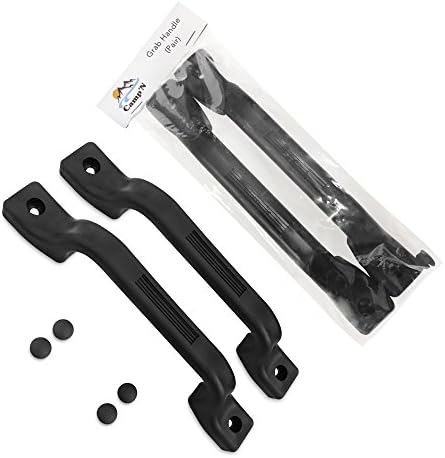 Camp'N RV Grab Handle - Black Sturdy 2-Pack Plastic Handles with Mounting Hardware, Ideal RV Handrail for Campers, Adults, and Elderly Safety