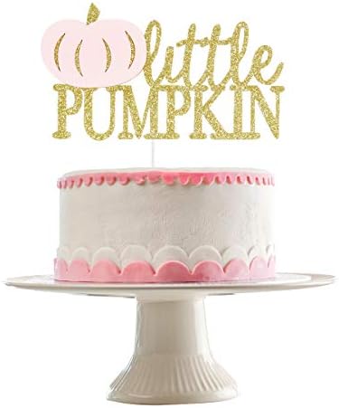 Little Pumpkin Cake Topper Gold Little Pumpkin Baby Shower Cake Topper for Little Pumpkin 1st Birthday Baby Shower Cake Supplies
