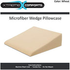 Xtreme Comforts Wedge Pillow Cover - Allergy-Friendly & Easy to Clean Cover - Fits Our (27" x 25" x 7") Wedge Pillow - Wheat