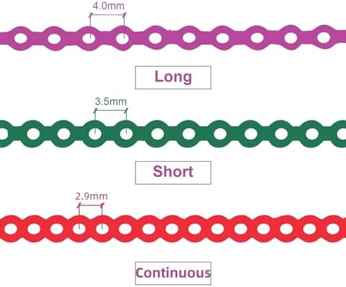 1 Roll/15Ft Orthodontic Dental Elastic Power Chains Dental Elastic Ultra Power Rubber Chain Long Short Closed (Red, Continuous)