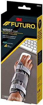 Futuro Futuro Deluxe Wrist Stabilizer, Right Hand, One Size, Gray, Adjustable (09013ENR)