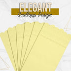 Party Solids Yellow Scalloped Napkins Disposable 20 Pcs 3-Ply Yellow Scalloped Dinner Napkins Disposable Decorative for Dinners & Parties, Paper Guest Towels for Bathroom & Party Supplies