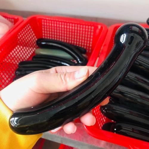 Natural Obsidian Quartz Stone Curved Black Crystal Yoni Wand 170mm-180mm for Women Healthy Healing Natural Stones 1pc