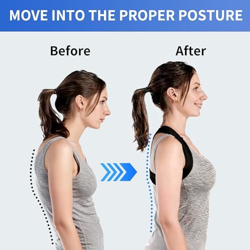 Lukvcoe Upper Back Brace Posture Corrector for Women and Men, Adjustable Upper & Mid Back Support, Breathable Back Straightener for Neck, Shoulder & Clavicle Pain Relief