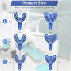 Annhua 3 Sizes Dental Impression Tray for Adults/Children, 6 PCS Perforated Disposable Teeth Impression Trays Upper and Lower (Blue)