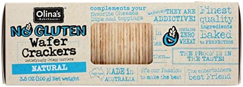 Olina's Bakehouse Wafer Crackers, Natural, Baked to Perfection, Gluten Free, 3.5 Ounce (Pack of 12)