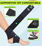 HiRui Ultrathin High-Elastic Ankle Wraps Ankle Brace for Men Women Kids, Adjustable Ankle Straps for Running, Football, Basketball, Sprains, Arthritis, Plantar Fasciitis (Black, Medium (Pack of 1))