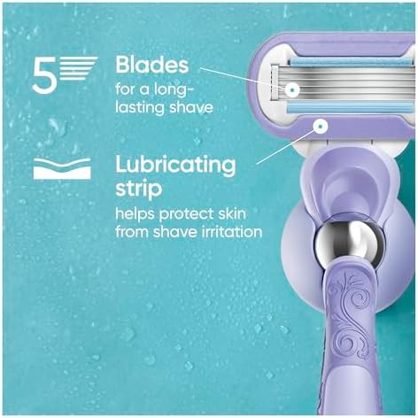 Gillette Venus Deluxe Smooth Swirl Womens Razor Blade Refills, 6 Count, Moisture Ribbon to Protect Against Irritation