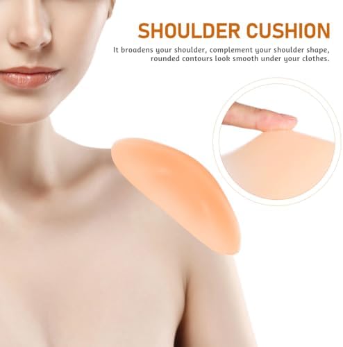 Gatuida 2 Pairs Silicone Shoulder Pads for Women, Adhesive Anti-slip Shoulder Enhancer, Invisible Reusable Push-up Pads for Clothing And Special Occasions (skin Color)