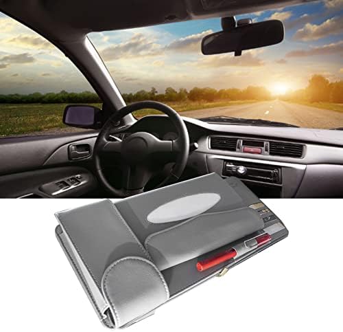Tyenaza Car Tissue Holder, Artificial Leather Multifunction Hanging Sun Visor Napkin Holder for Car Vehicle Auto SUV
