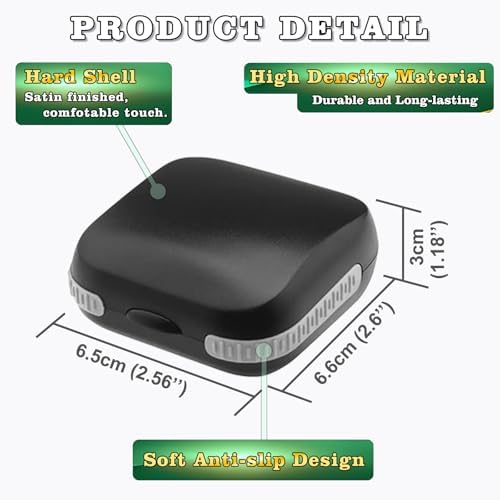 Hearing Aid Travel Case, Hearing Aids Case Hard Pocket Size Small Splashproof 2.16"*2.04"*0.39" Cushioned Interior for 2 Hearing Aids, ITE, RIC, CIC Storage Box (Black)