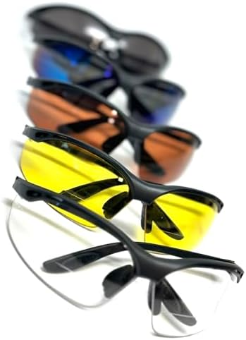 Calabria 91348 3 Pack Bulk Bifocal Reading Safety Glasses Readers +2.00 Yellow Men Women Wrap Around Eye Protection Anti Fog