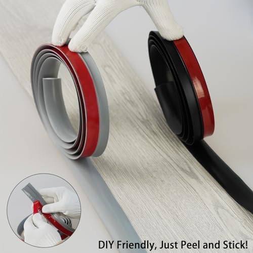 Trimold Carpet to Tile Floor Transition Strip, Grey Self-Adhesive Threshold Edging Trim (Length 3m, Cover Thickness Within 5mm)