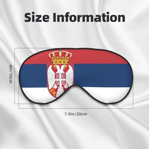 Flag of Serbia Night Mask Soft Reversible Eye Cover Adjustable Strap Light Blocking Comfortable Rest