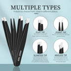SWEET VIEW 7pcs Eyebrow Tweezers Kit for Women Precision Plucker with Brow Scissors & Razor & Spoolie for Facial, Chin, Brow, Splinter and Ingrown Hair