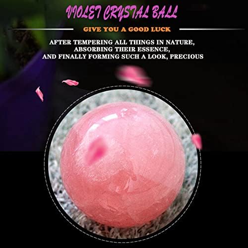 60mm (2.4 in) Natural Healing Crystal Ball Sphere Chakra Reiki Crystals for Home Decorations Meditation Ornaments Witchcraft Divination,RoseQuartz
