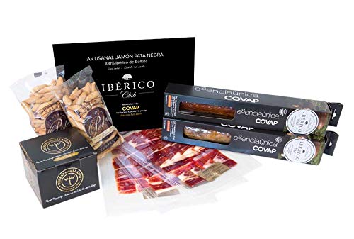 Premium 100% Ibérico Gourmet Kit - Sliced Jamon Iberico de Bellota, Spanish Chorizo Iberico, Pork Loin, Manchego Cheese, and Picos Camperos.
