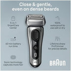Braun Series 8 8567cc Electric Razor for Men, 4+1 Shaving Elements & Precision Long Hair Trimmer, 5in1 SmartCare Center, Close & Gentle Even on Dense Beards, Wet & Dry Electric Razor, 60min Runtime