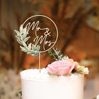 Wooden Mr and Mrs Wedding Cake Toppers, Rustic Wedding Cake Toppers Bride and Groom, Anniversary Cake Topper, Simple Cake Decoration (Natural (Wood))