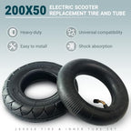 AR-PRO 200X50 / 8" X 2" | 2 Tire & 2 Inner Tube Set - Electric Scooter Tire Tube Compatible with Razor E100, E150, E200, Power Core E100, Dune Buggy, ePunk, Crazy Cart, PowerRider 360, eSpark