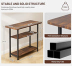 SLEEPING LAMB Side Table for Living Room, 3-Tier End Table for Small Space with Wide Storage Tabletop, Rustic Brown Narrow Nightstand for Bedroom, Sofa Couch