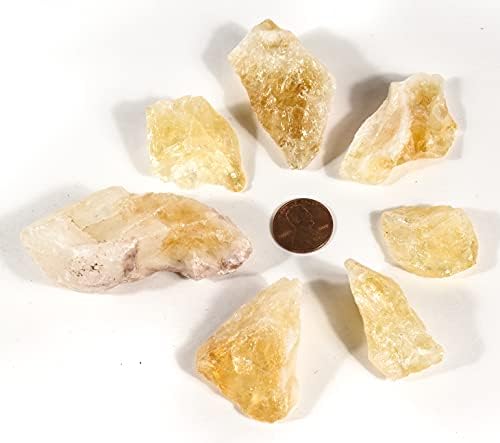 20PCS Golden Orange Yellow Citrine Rough Stones Sparkling Gemstone Quartz Crystal Mineral Raw Specimen - Brazil