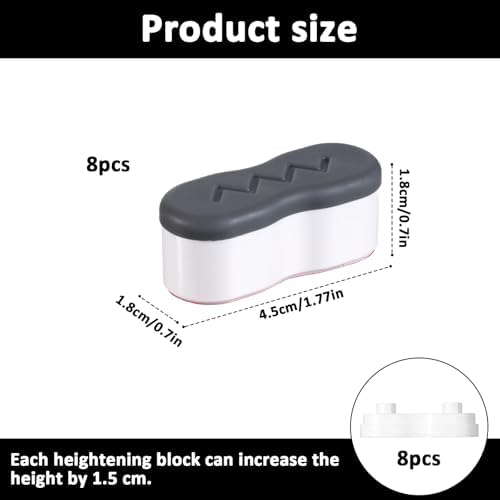 8 Pcs Bidet Height-increasing Pads Universal Toilet Lid Rubber Bumpers Bidet Toilet Seat Bumpers Self Adhesive Toilets Seats Buffer Adjustable Toilets Seats Risers Spacers with 2 Heights Adjustment
