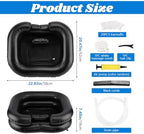 Inflatable Shampoo Basin, Portable Wash Hair in Bed with Inflatable Shampoo Bowl Include Massage Comb1*Pump 20*Ear Muffs for Bedridden Disabled Injured Elderly(Color:Black)