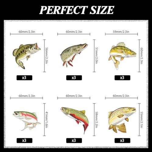 18pcs Fishing Cupcake Topper Set Fisherman Happy Birthday Bass Trout Decorations, Fishing Party, Boys and Girls Birthday Party, or Baby Shower Decoration Supplies, Birthday Gifts for Kids. LIANGSS