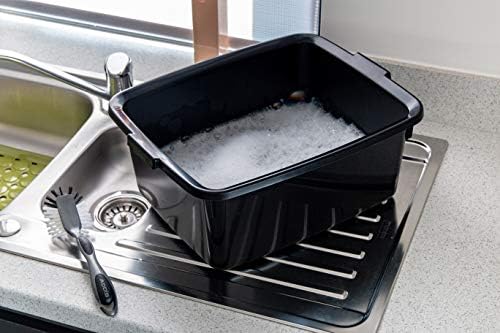 Addis Plastic Butler Large Rectangular Bowl, Soft Black, 12.5 Litre
