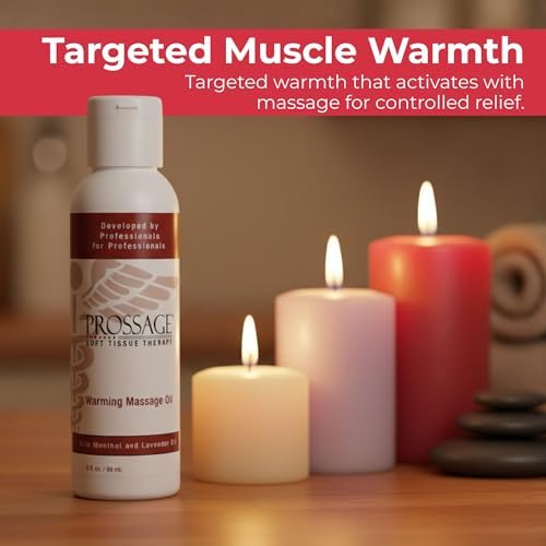 Prossage Heat Warming Relief Massage Oil for Therapuetic Massages, Deep Tissue Massages, and Aromatherapy, Topical Reliever, 3 Ounce Bottle