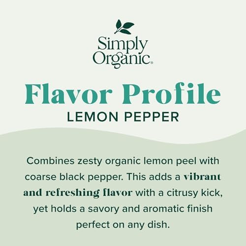 Simply Organic Lemon Pepper - Certified Organic, Kosher | 3.17 Ounce (Pack of 1)