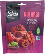 Panda Natural Raspberry Licorice Chews, Vegan, Fat Free, Kosher, Non-GMO, 7 Oz (Pack of 8)