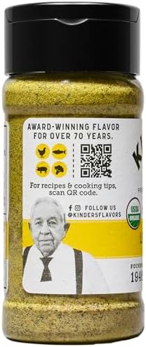 Kinder's Organic Lemon Pepper, Premium Quality Seasoning, MSG Free and USDA Certified Organic, 3.5 oz
