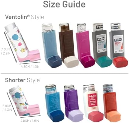 Inhaler Holder - for Ventolin & Shorter Style Inhaler - Vegan Leather - Adults & Kids Asthma Inhaler Case with Eyelet for Keychain/Lanyard - Handmade (Ventolin, UNA the Unicorn)