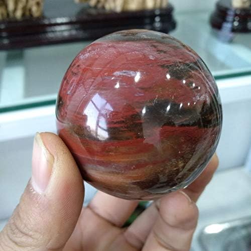 1Pc Red Rose Petrified Wood Sphere Dia 60mm Agate Quartz Crystal Ball Stone for Home Office Decor